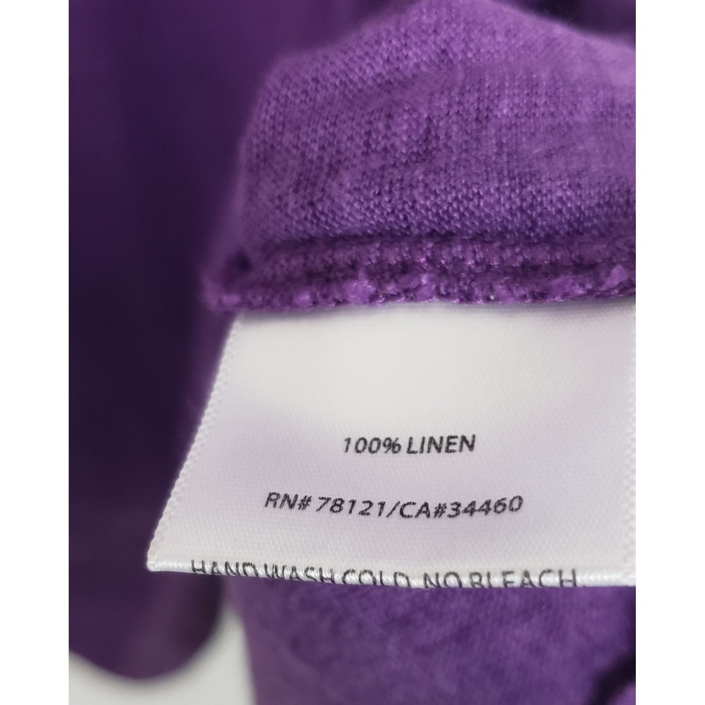 Eileen Fisher Purple 100% Linen Sleeveless Slub Tank Top L Quiet Luxury Fall - Picture 4 of 8